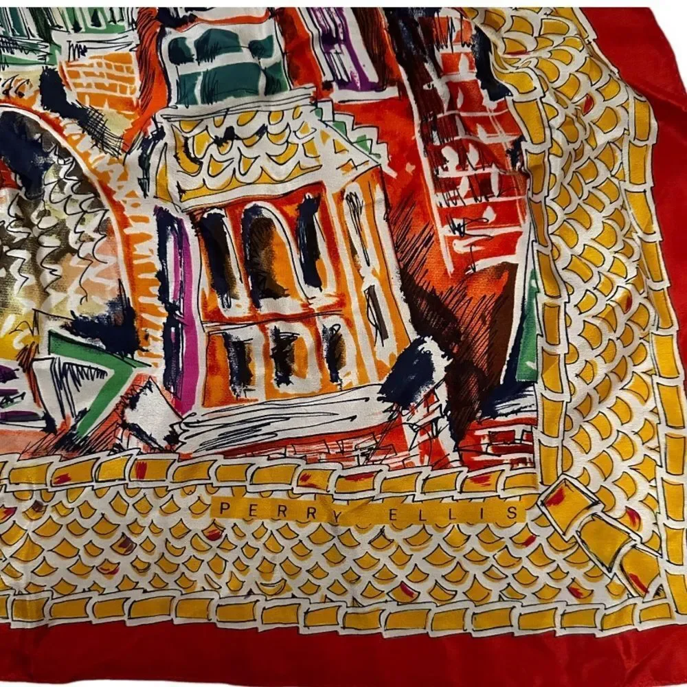 Vintage Perry Ellis Silk Scarf
